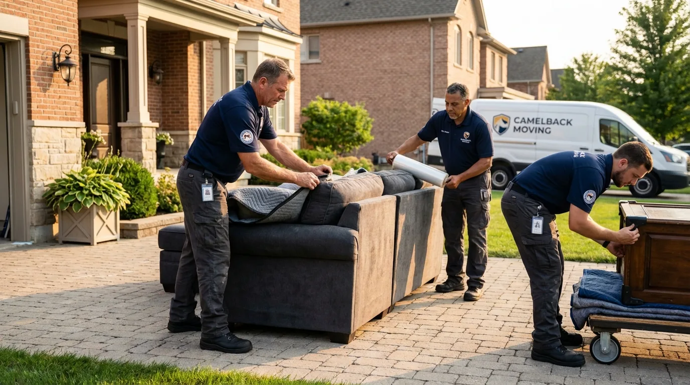 Large estate moving crew wrapping furniture in Dry Ridge, KY